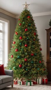 Red and Green Christmas Tree background 3