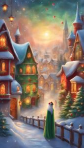 Red and Green Christmas Village background 2