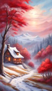 Red and White Winter background 2