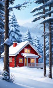 Red and White Winter background 4