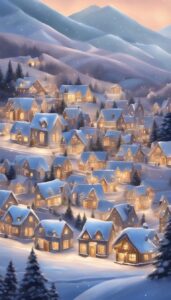 Rose Gold Christmas Village background 1