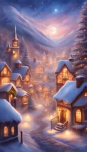 Rose Gold Christmas Village background 2