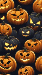 Scary Halloween Pumpkins background 1