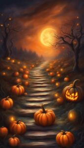 Scary Halloween Pumpkins background 3