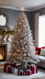 Silver Christmas Tree background 3