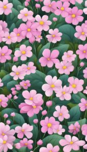 Small Pink Flowers background wallpaper illustration 1