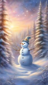 Snowman Christmas phone wallpaper background 2