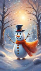 Snowman Christmas phone wallpaper background 3