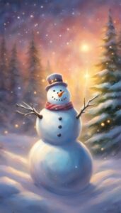 Snowman Christmas phone wallpaper background 4