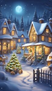 Snowy Christmas Village background 1