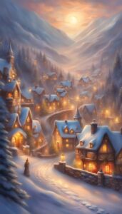 Snowy Christmas Village background 2