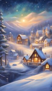 Snowy Christmas Village background 3