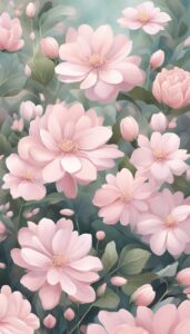 Soft Pink Flowers background wallpaper illustration 1