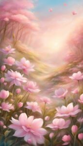 Soft Pink Flowers background wallpaper illustration 3