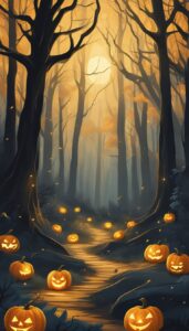 Spooky Halloween Pumpkins background 1