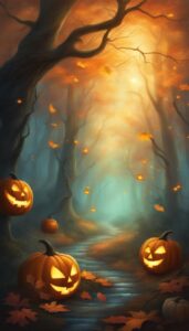 Spooky Halloween Pumpkins background 3