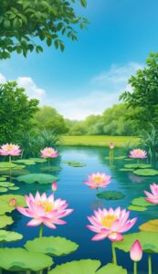 Vintage Art Lotus Flower background 4