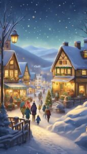 Vintage Christmas Village background 1