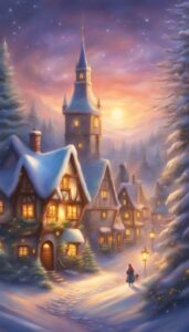 Vintage Christmas Village background 2