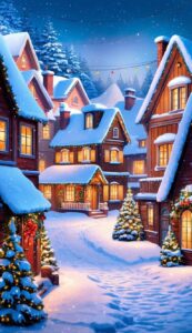 Vintage Christmas Village background 3