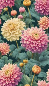 Vintage Dahlia Flower background 1