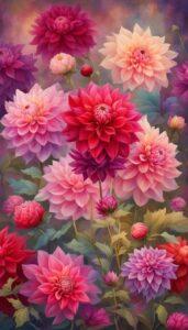 Vintage Dahlia Flower background 3