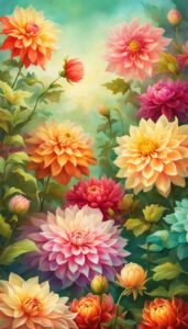 Vintage Dahlia Flower background 4