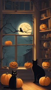 Vintage Halloween Decoration Aesthetic Background Illustration Wallpaper 1