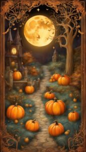 Vintage Halloween Pumpkins background 3