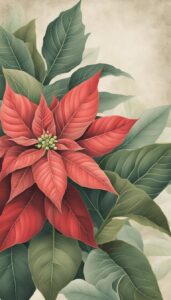 Vintage Poinsettia Flower background 1