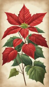 Vintage Poinsettia Flower background 2