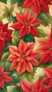 Vintage Poinsettia Flower background 3