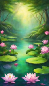 Watercolor Art Lotus Flower background 2