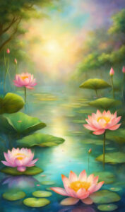 Watercolor Art Lotus Flower background 3