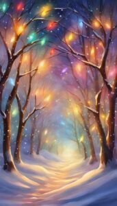 Watercolor Christmas Lights background 3