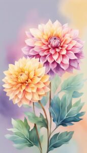 Watercolor Dahlia Flower background 2