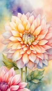 Watercolor Dahlia Flower background 3