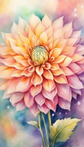 Watercolor Dahlia Flower background 4