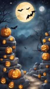 Watercolor Halloween Decoration Aesthetic Background Illustration Wallpaper 2