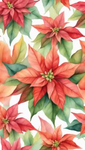 Watercolor Poinsettia Flower background 1