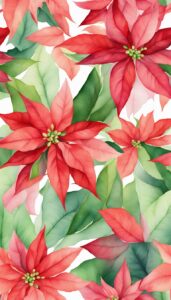 Watercolor Poinsettia Flower background 2