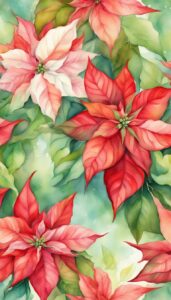 Watercolor Poinsettia Flower background 3