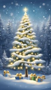 White Christmas Tree background 1