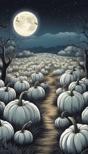 White Halloween Pumpkins background 1