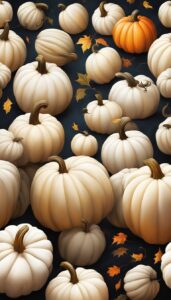 White Halloween Pumpkins background 2