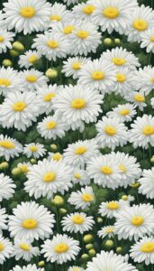 White Mum Chrysanthemum flower background aesthetic wallpaper illustration 1