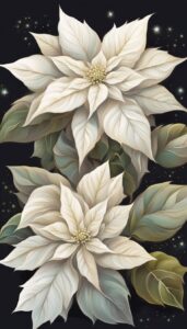 White Poinsettia Flower background 2