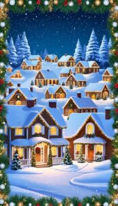 White and Gold Christmas Village background 3