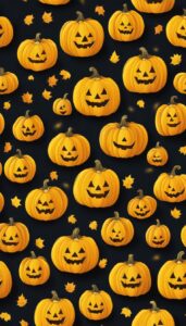 Yellow Halloween Pumpkins background 1