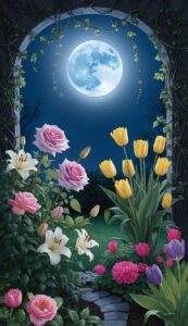 black Dark Romantic Flowers aesthetic wallpaper background illustration 4